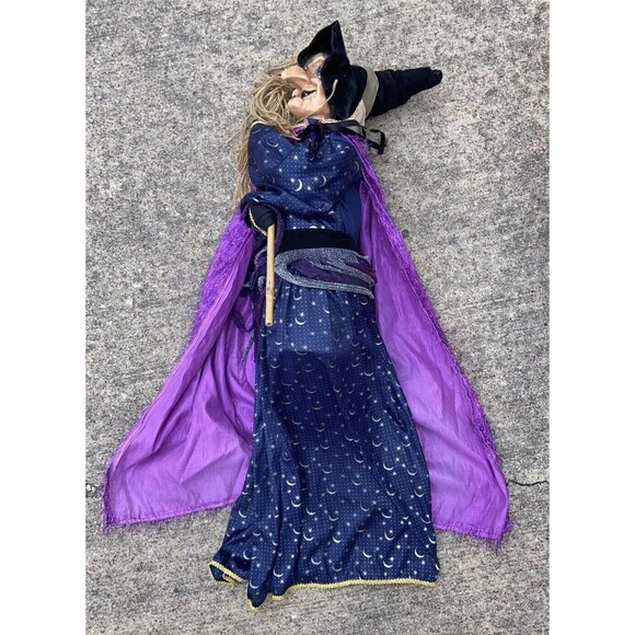 Vintage Halloween Witch Standing With Broom Figurine Unbranded 18” Tall - Picture 4 of 15